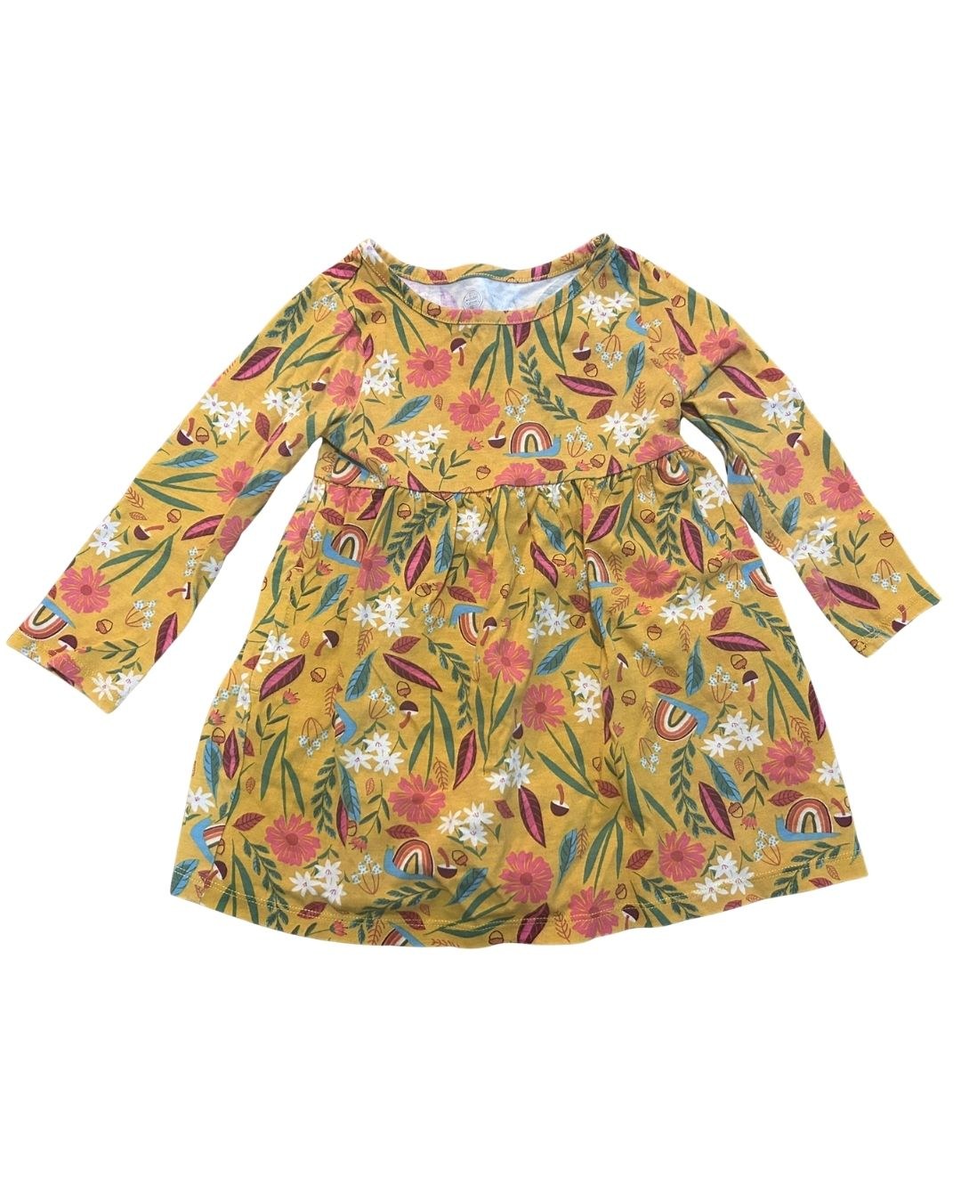 Wonder Nation Cotton Floral Nature Dress, Size 2T