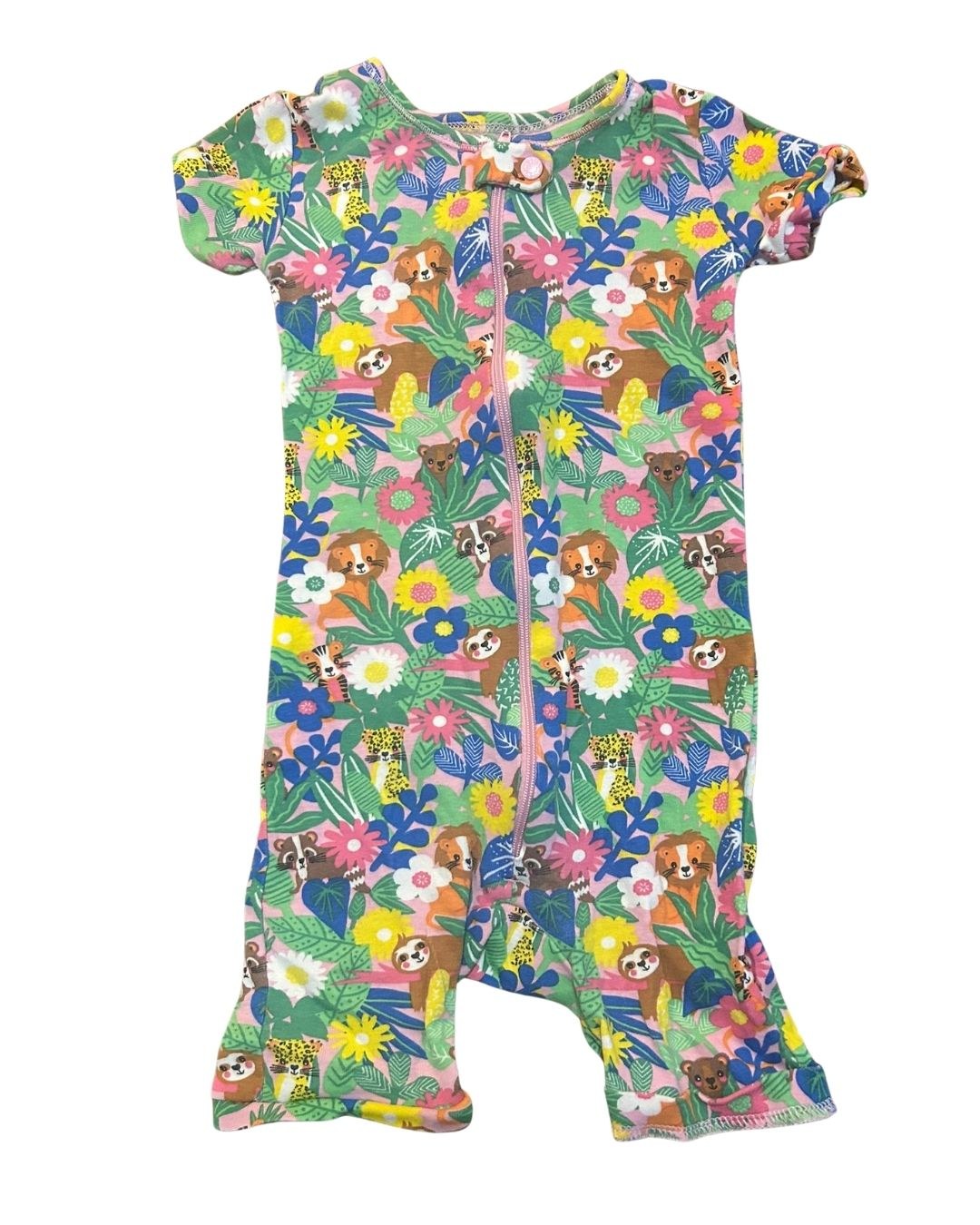 PJ Place Jungle Animal Print Romper, Size 2T