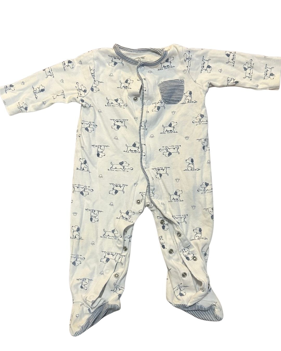 Little Me Dog Print Footed Sleeper, Size 9M