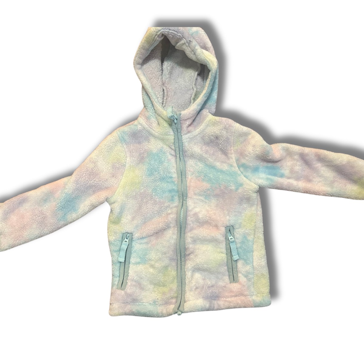 Lands' End Pastel Tie-Dye Fleece Zip-Up Hoodie