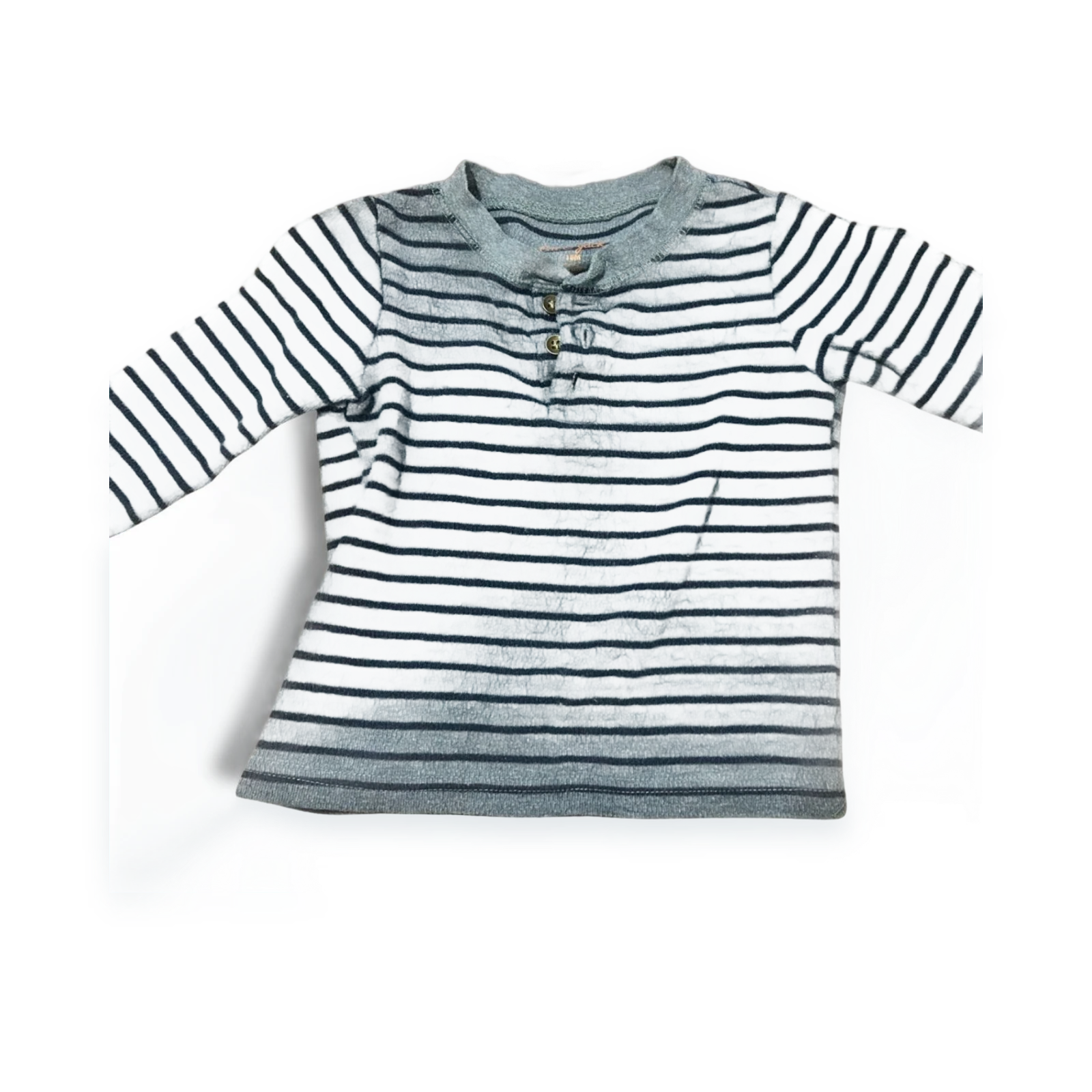 Cat & Jack Striped Ribbed Henley Top, Size 18M